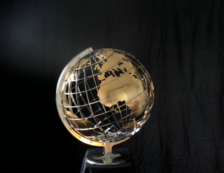 Globe Terrestre Décoratif Paris Prix - Noir Et Or, Hauteur 29 Cm, Socle Métal - 3